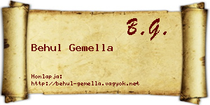 Behul Gemella névjegykártya